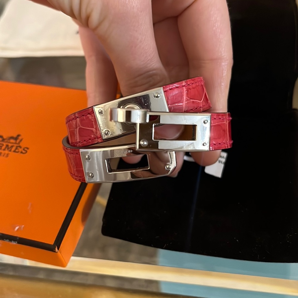 Hermes Kelly Ruby Chevre Double Bracelet - image 1